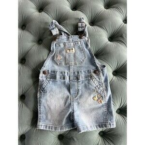 Oshkosh B'gosh Vestbak Girls Size 3T Embroidered Overalls Shorts